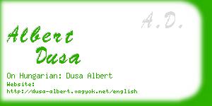 albert dusa business card